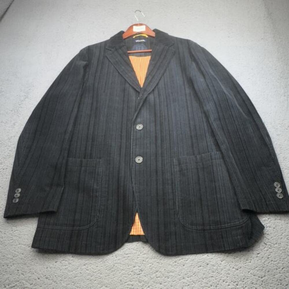 UCLA Sport Coat Mens 44 Blue Corduroy Blazer Academia Boho Bruins Striped Jacket